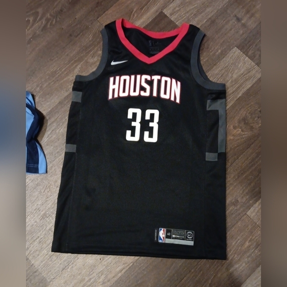 Nike Other - Nike Houston Basketball Jersey Black Red semi new